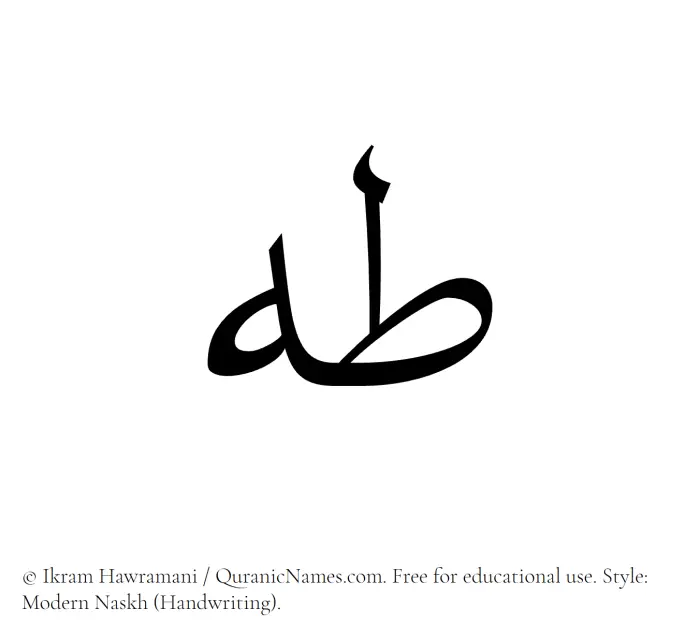 The Muslim name Taha written in naskh script