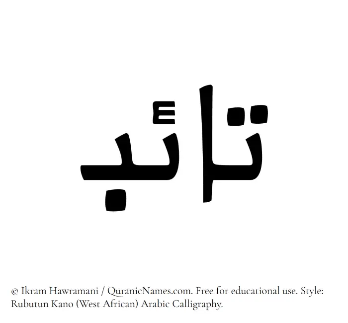 The Muslim name Taib written in Rubutun Kano calligraphic script
