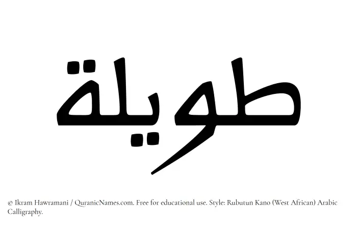 The Muslim name Tawilah written in Rubutun Kano calligraphic script