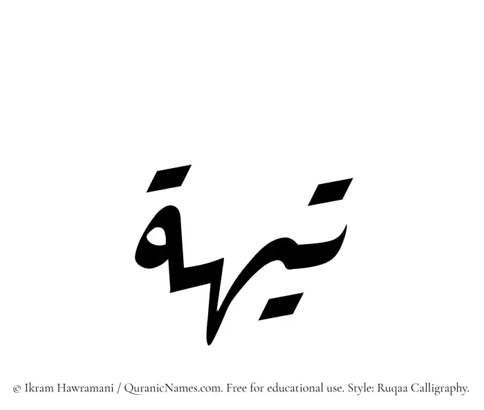 The Muslim name Teeha written in Ruqaa calligraphic script