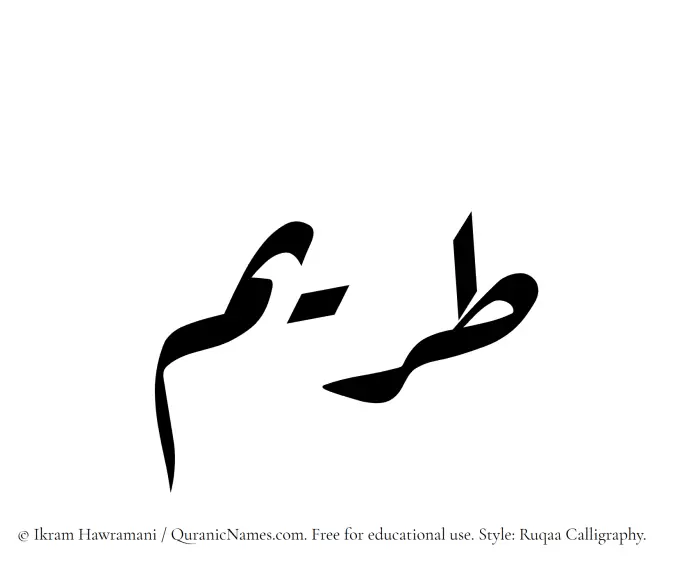 The Muslim name Tireem written in Ruqaa calligraphic script