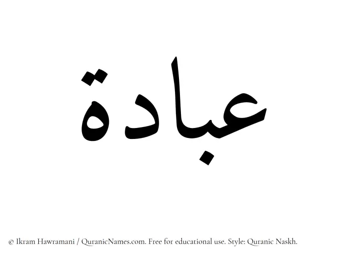 The Muslim name Ubadah written in Quranic naskh script
