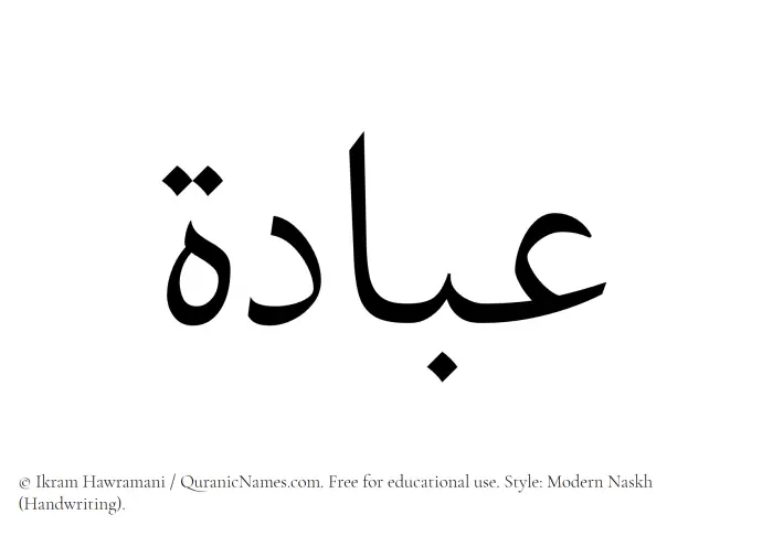 The Muslim name Ubadah written in naskh script