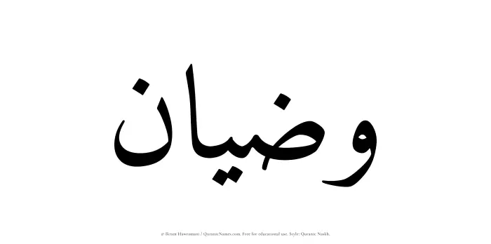 The Muslim name Wazian written in Quranic naskh script