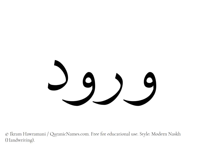 The Muslim name Wurud written in naskh script