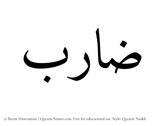 The Muslim name Zarib written in Quranic naskh script