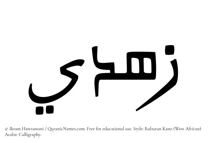 The Muslim name Zuhdi written in Rubutun Kano calligraphic script