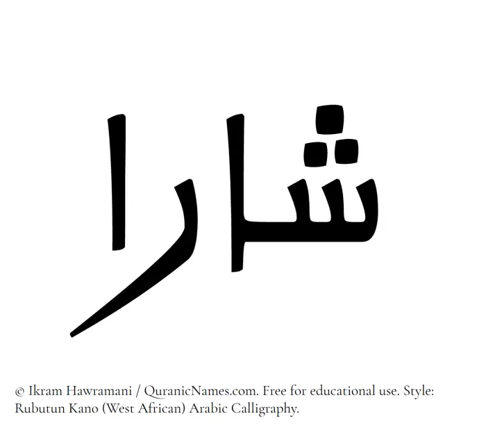 The name Sharaa written in Rubutun Kano