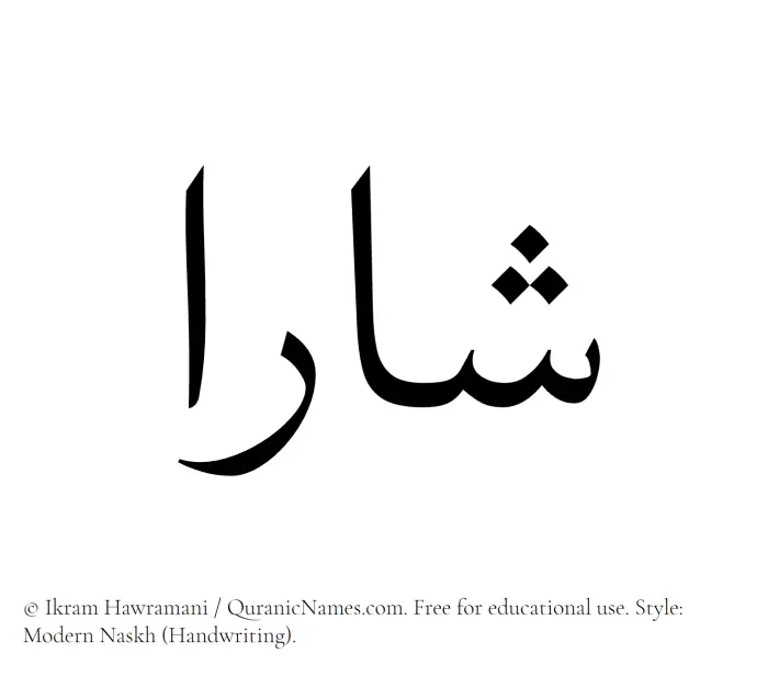 The name Sharaa written in naskh