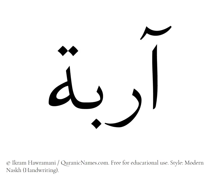 The name Aaribah written in naskh