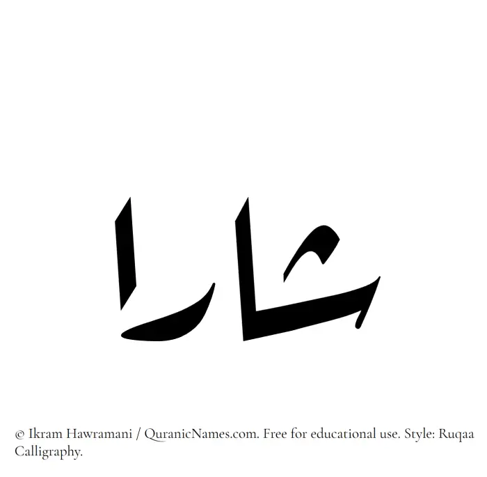 The name Sharaa written in Ruqaa